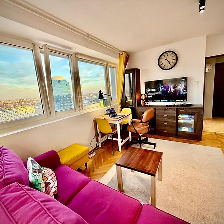 Super Apartment Yellow 2X Metro Fast Wifi 1 Gbs Netflix Panorama Miasta Varsovia Exterior foto