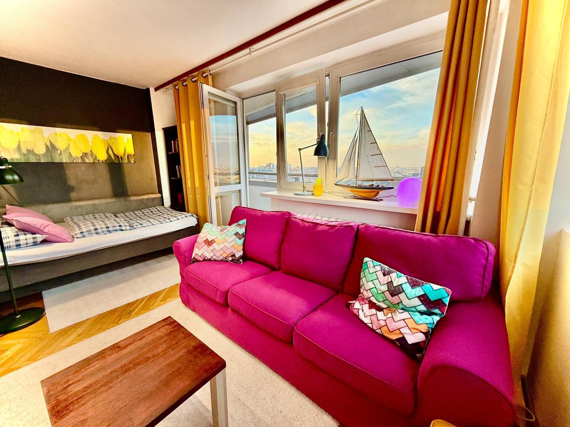 Super Apartment Yellow 2X Metro Fast Wifi 1 Gbs Netflix Panorama Miasta Varsovia Exterior foto