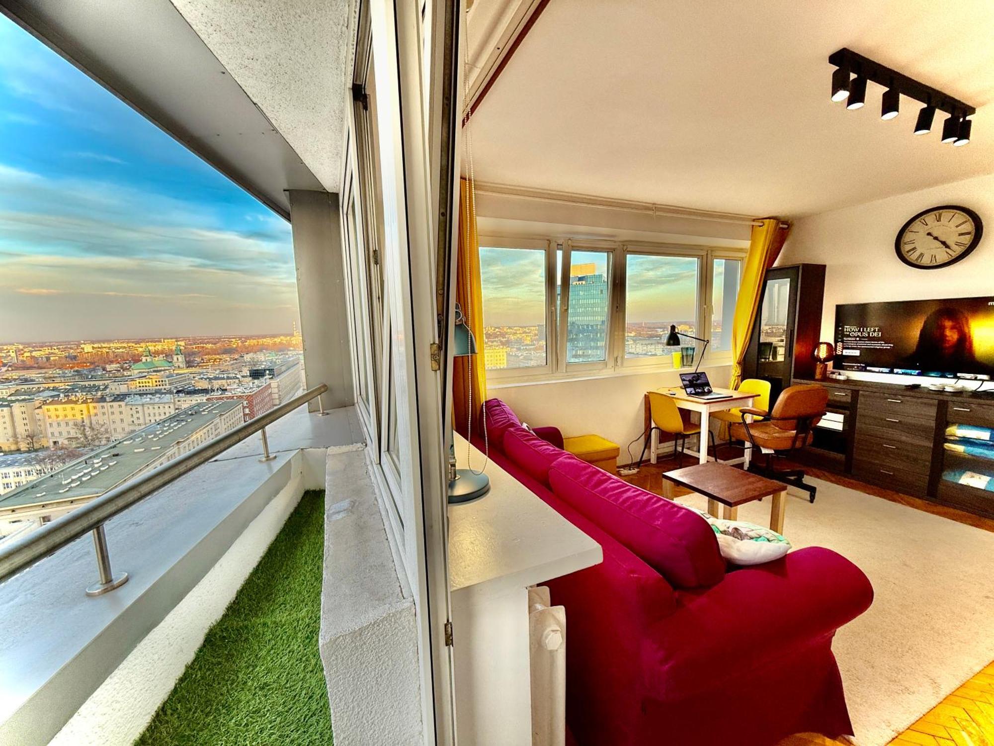 Super Apartment Yellow 2X Metro Fast Wifi 1 Gbs Netflix Panorama Miasta Varsovia Exterior foto