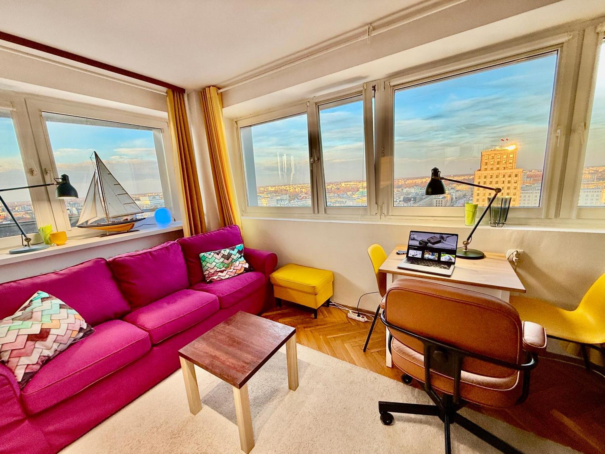 Super Apartment Yellow 2X Metro Fast Wifi 1 Gbs Netflix Panorama Miasta Varsovia Exterior foto