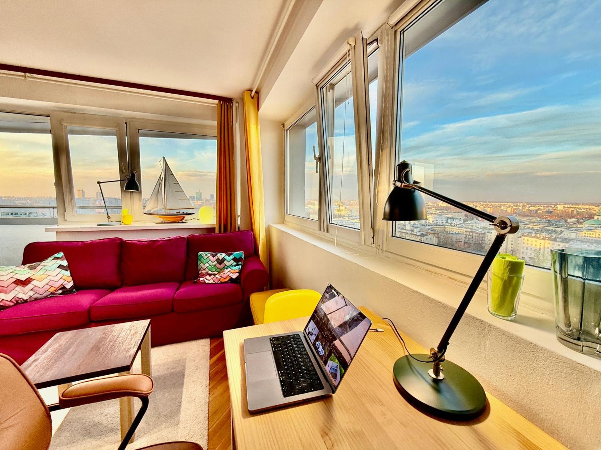 Super Apartment Yellow 2X Metro Fast Wifi 1 Gbs Netflix Panorama Miasta Varsovia Exterior foto