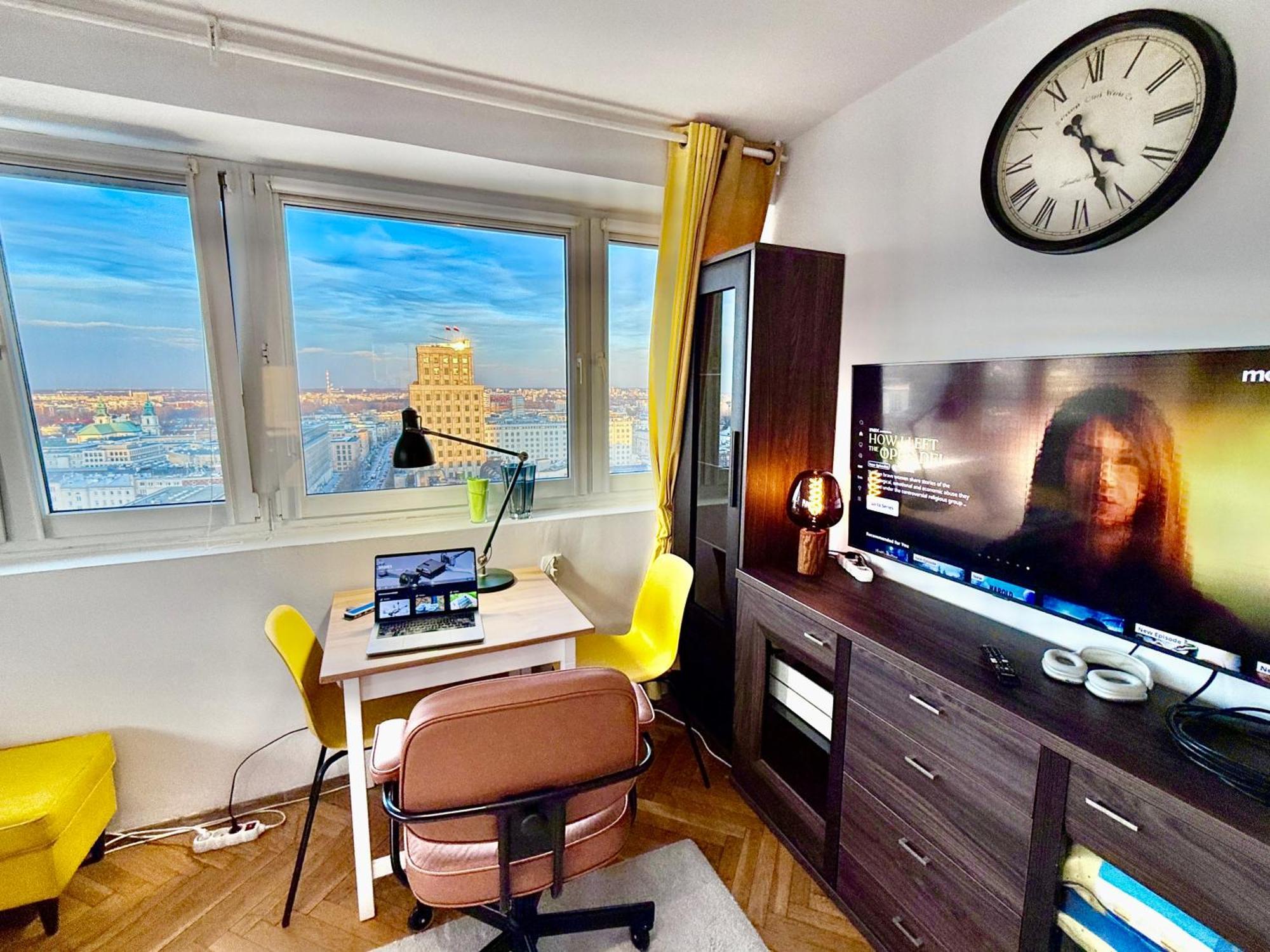 Super Apartment Yellow 2X Metro Fast Wifi 1 Gbs Netflix Panorama Miasta Varsovia Exterior foto