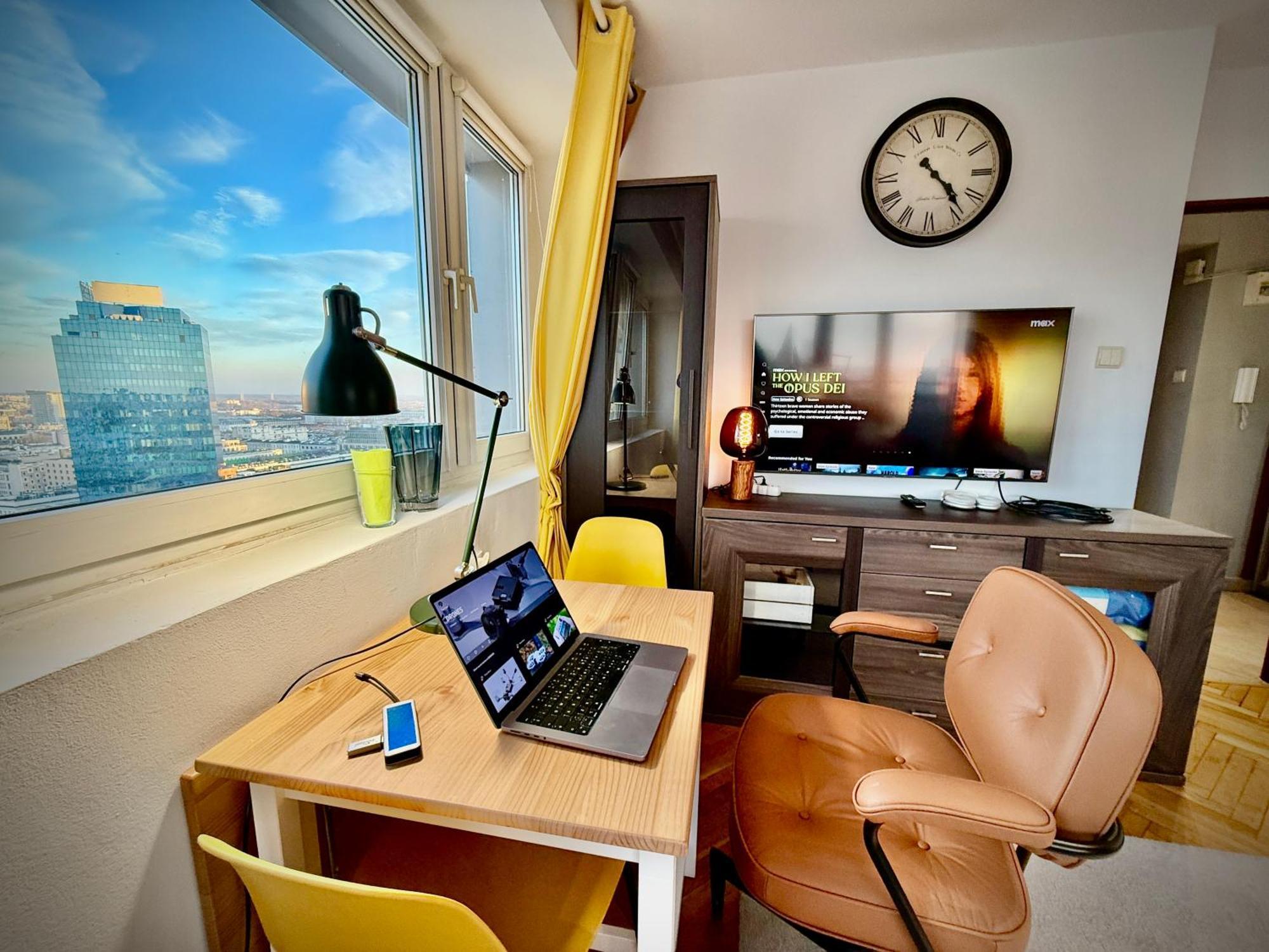 Super Apartment Yellow 2X Metro Fast Wifi 1 Gbs Netflix Panorama Miasta Varsovia Exterior foto